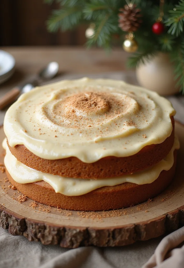22 Unique Christmas Cake Ideas That Are Sure to Be the Talk of the Table! - 2. Eggnog Spice Cake