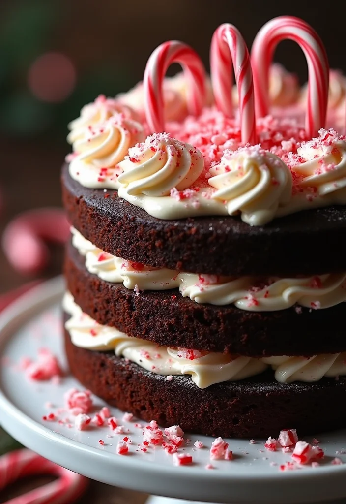 22 Unique Christmas Cake Ideas That Are Sure to Be the Talk of the Table! - 3. Chocolate Peppermint Layer Cake
