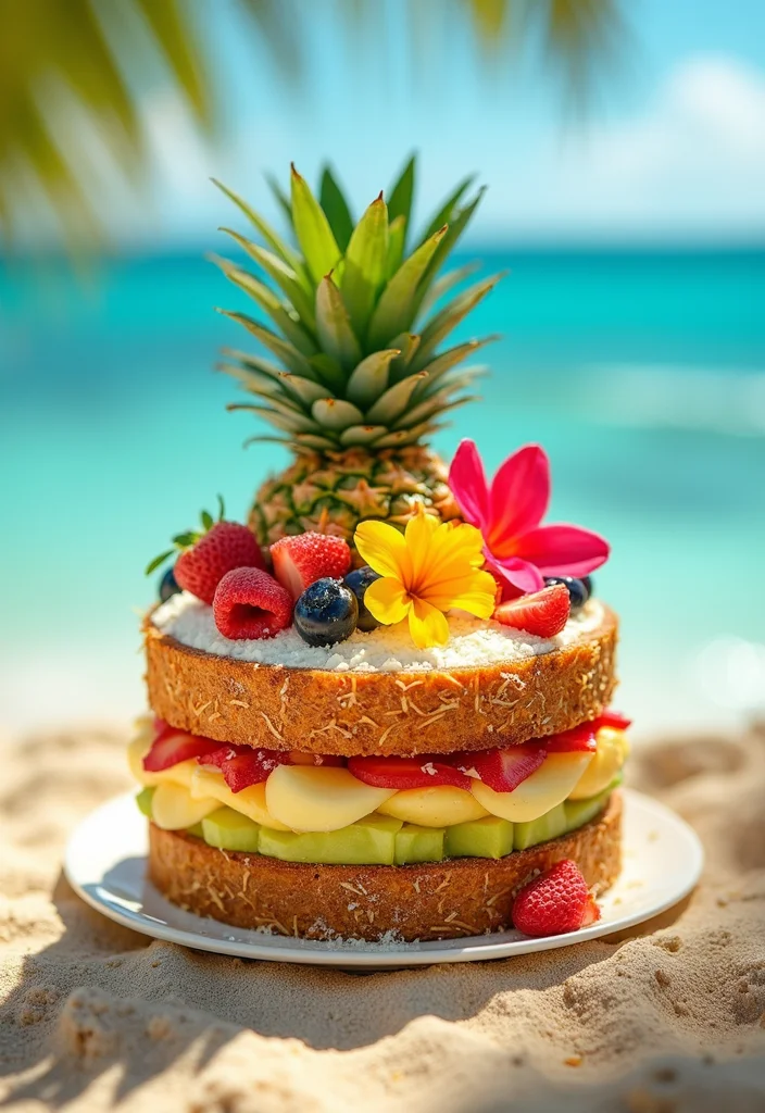 25 40th Birthday Cake Ideas for Men That'll Make Him Feel Like a King (You Won't Believe #12!) - 11. Tropical Paradise Cake