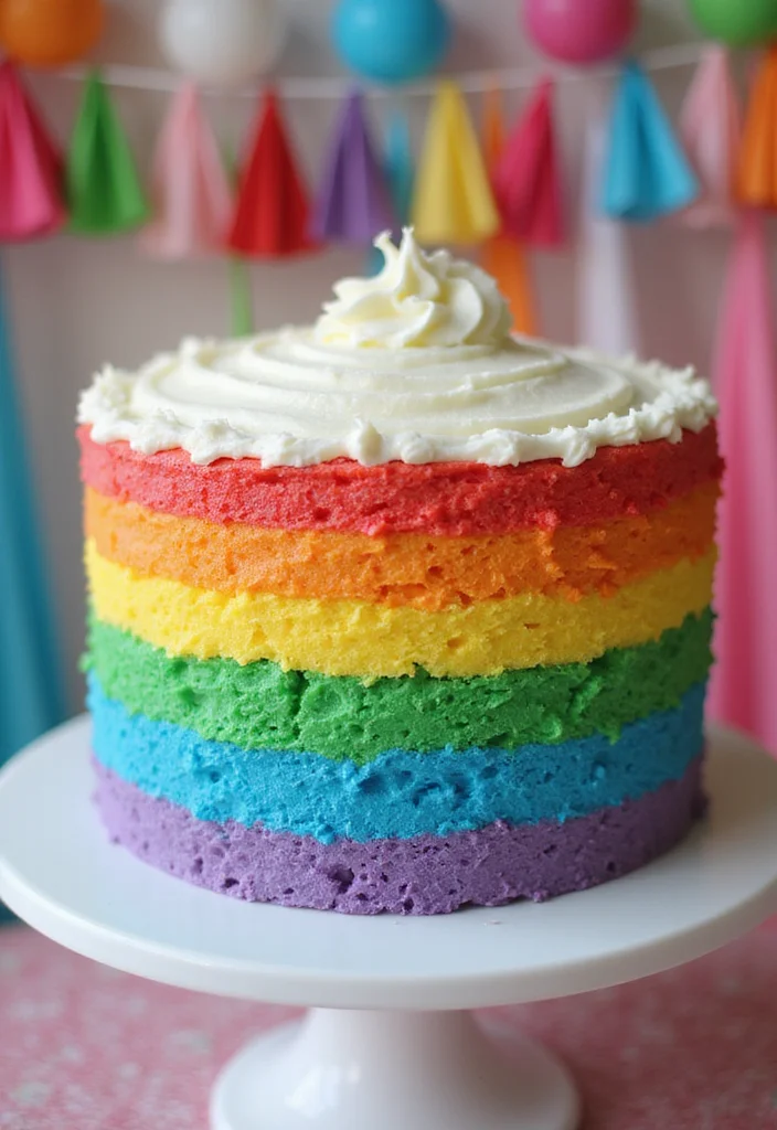 25 40th Birthday Cake Ideas for Men That'll Make Him Feel Like a King (You Won't Believe #12!) - 24. Colorful Rainbow Cake