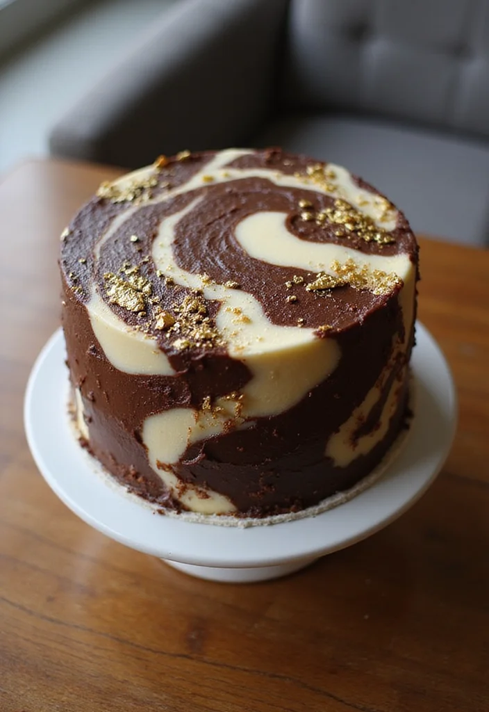 25 40th Birthday Cake Ideas for Men That'll Make Him Feel Like a King (You Won't Believe #12!) - 9. Masculine Marble Cake