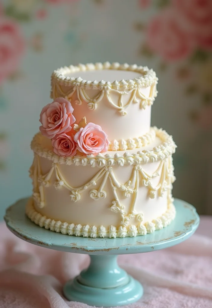 25 Creative Anniversary Cake Designs That'll Leave Your Guests in Awe! - 10. Vintage Charm