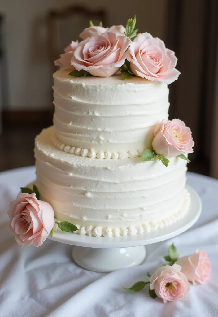 25 Creative Anniversary Cake Designs That'll Leave Your Guests in Awe! - 14. Classic White Wedding Cake