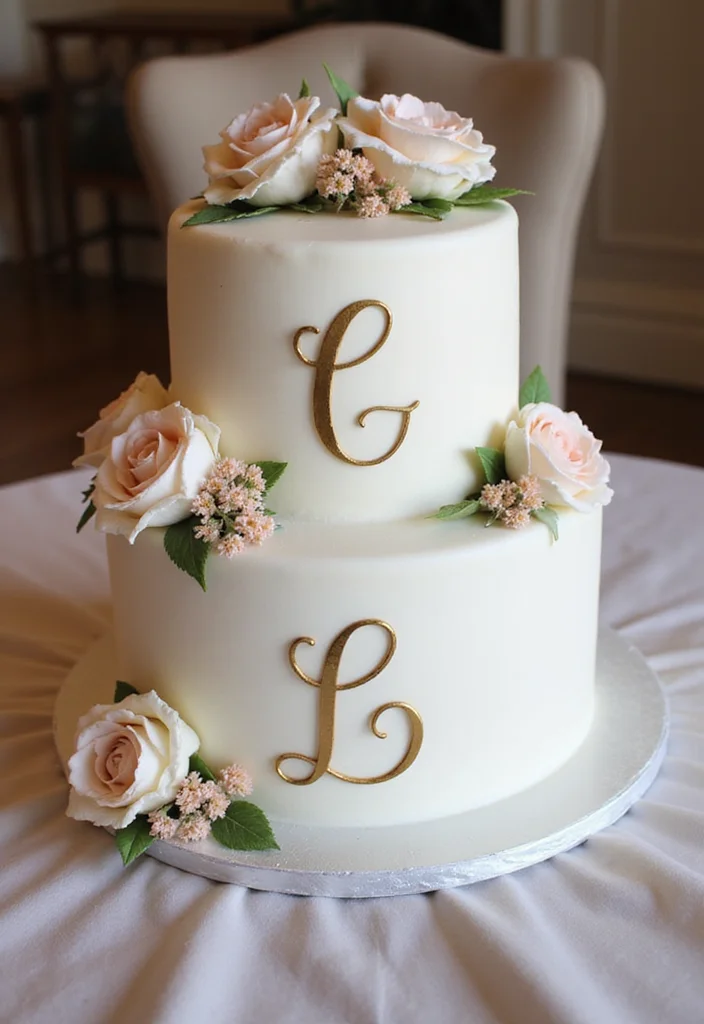 25 Creative Anniversary Cake Designs That'll Leave Your Guests in Awe! - 25. Custom Monogram Cakes