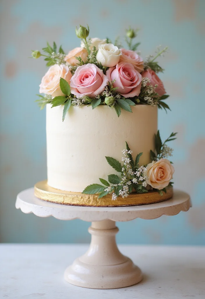 25 Creative Anniversary Cake Designs That'll Leave Your Guests in Awe! - 3. Floral Fantasy