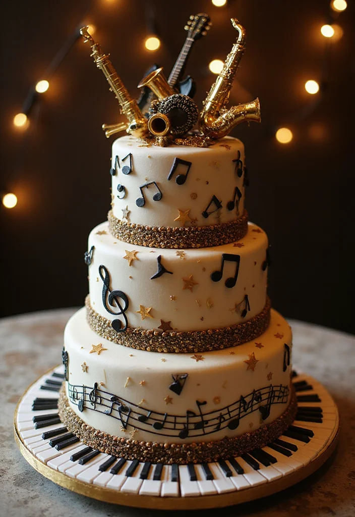 7 Custom Dancer Cakes That Are Sure to Impress and Delight! - 5. Elegant Jazz Dance Cake