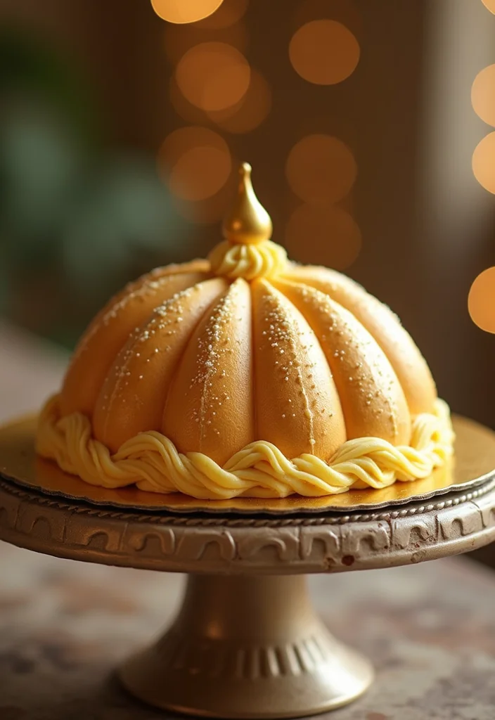 Discover 10 Inspiring Umrah Mubarak Cake Ideas to Spark Your Creativity! - 1. Golden Dome Delight Cake