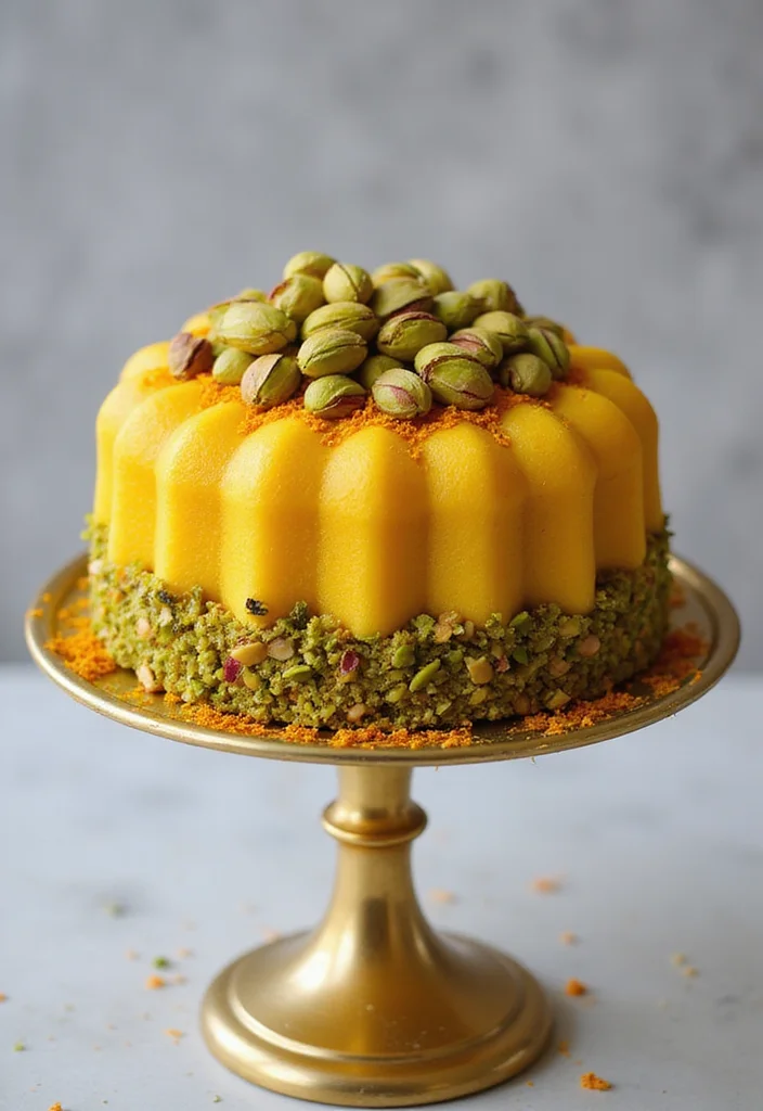 Discover 10 Inspiring Umrah Mubarak Cake Ideas to Spark Your Creativity! - 7. Saffron and Pistachio Cake