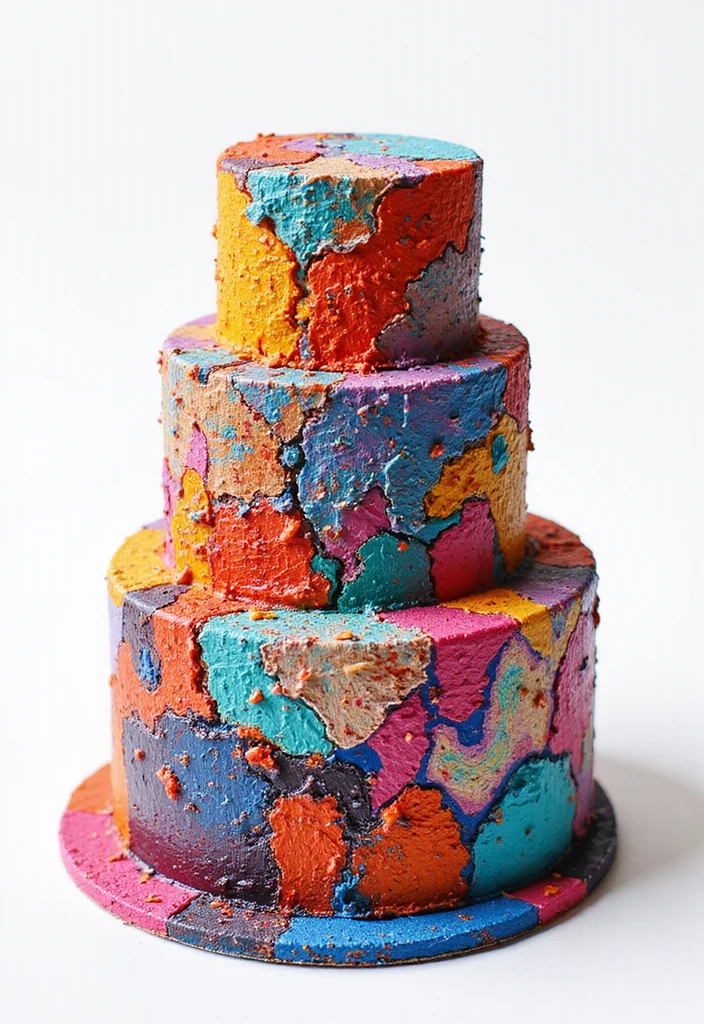 Explore 9 Artistic Minimalist Birthday Cakes for Women That Are Pure Visual Delight! - 5. The Abstract Art Cake