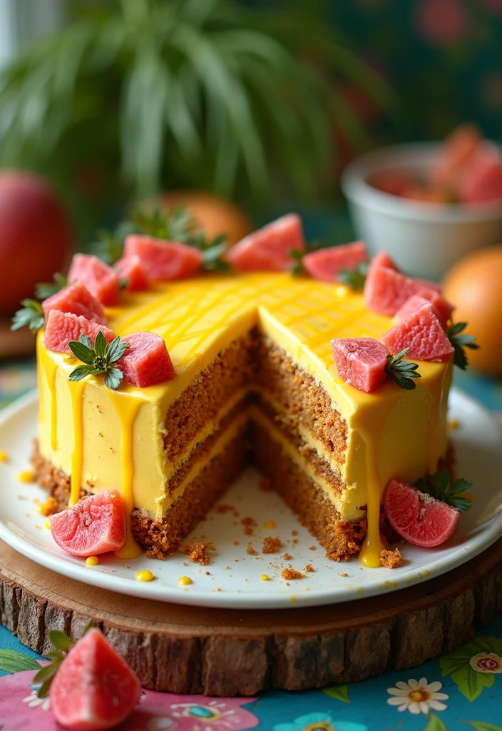 Get Creative: 10 Unique Flavors for Carrot Cake Decoration! - 10. Fun & Fruity: Mango & Passion Fruit
