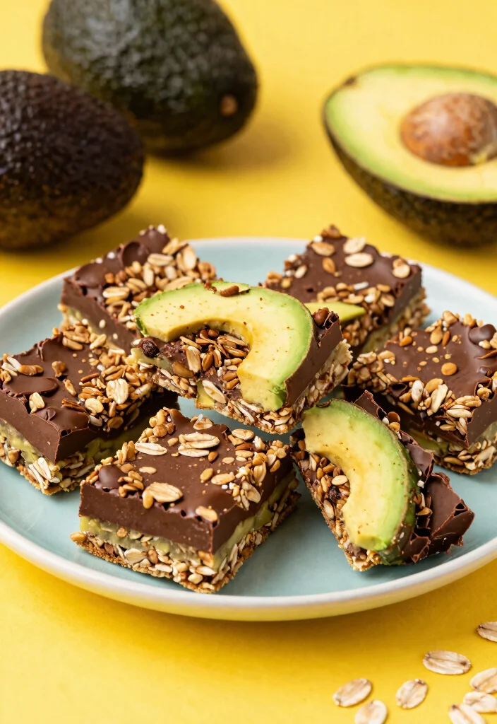 15 Avocado Pudding Chocolate Ideas: Healthy Creamy Desserts for Chocolate Lovers - 10. Avocado Chocolate Granola Bars 1