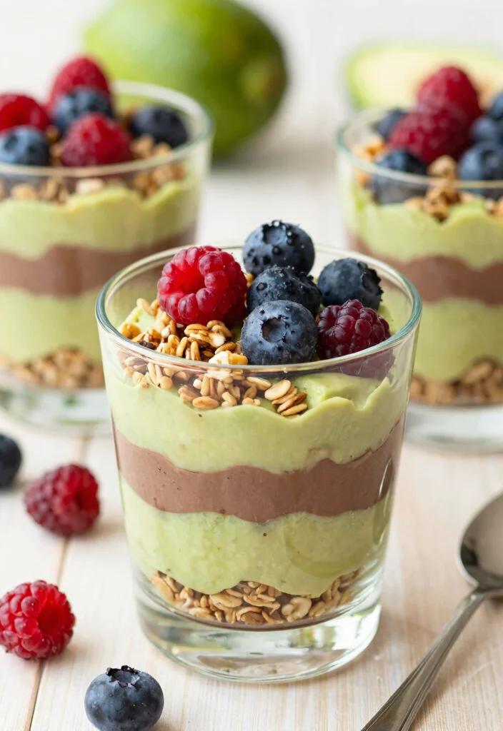 15 Avocado Pudding Chocolate Ideas: Healthy Creamy Desserts for Chocolate Lovers - 12. Avocado Chocolate Pudding Parfait 1