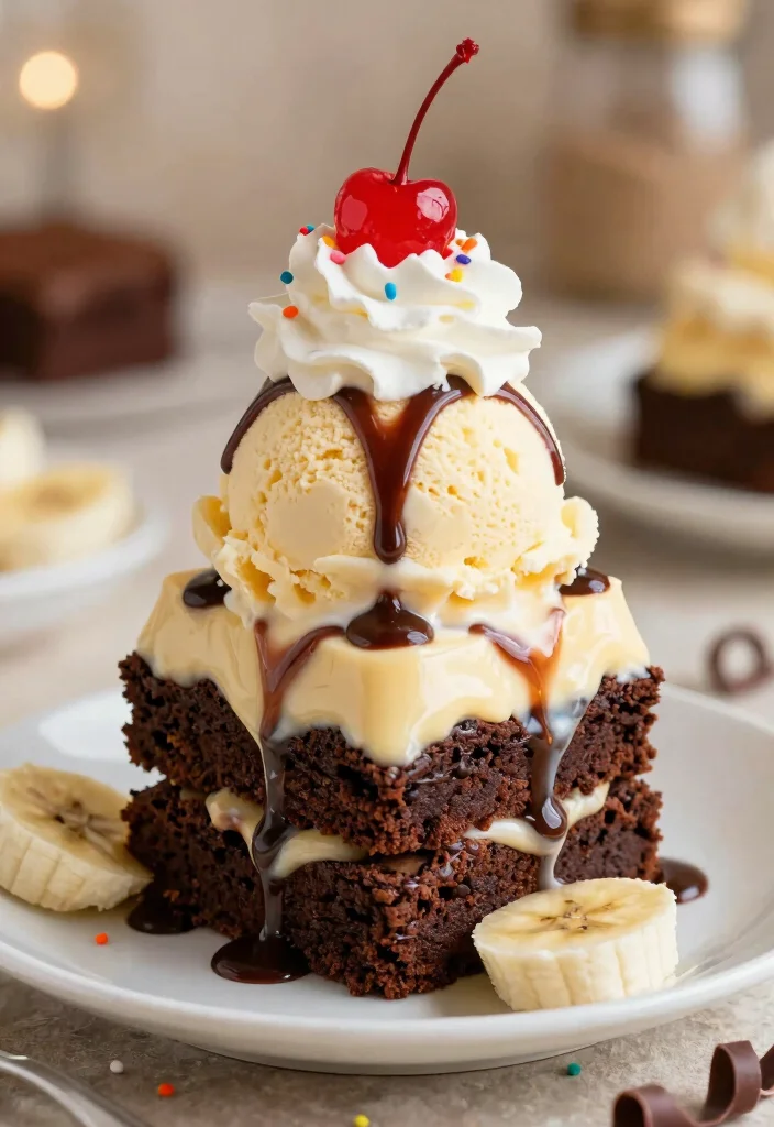 15 Banana Pudding Brownies Ideas: Fudgy Southern Fusion - 13. Brownie Sundae Banana Pudding Brownies 1