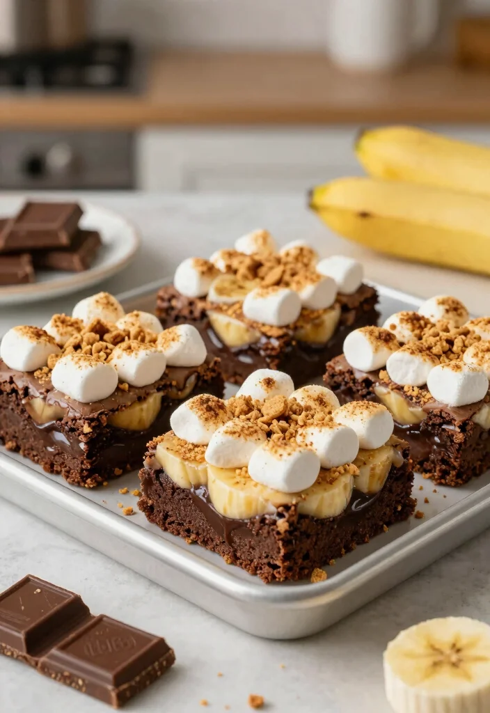 15 Banana Pudding Brownies Ideas: Fudgy Southern Fusion - 5. S'mores Banana Pudding Brownies 1
