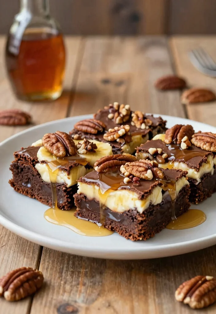 15 Banana Pudding Brownies Ideas: Fudgy Southern Fusion - 6. Maple Pecan Banana Pudding Brownies 1