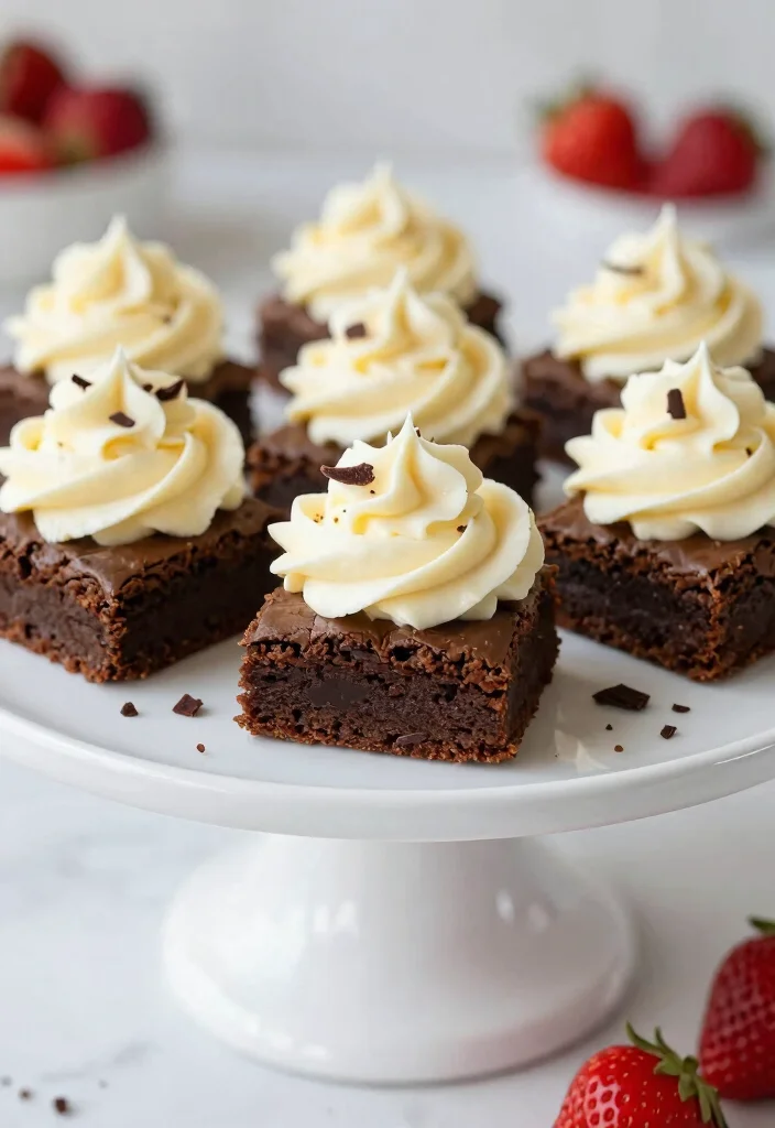15 Brownie Bar Party Ideas: Dessert Table Inspiration - 11. Brownies with Cream Cheese Frosting 1