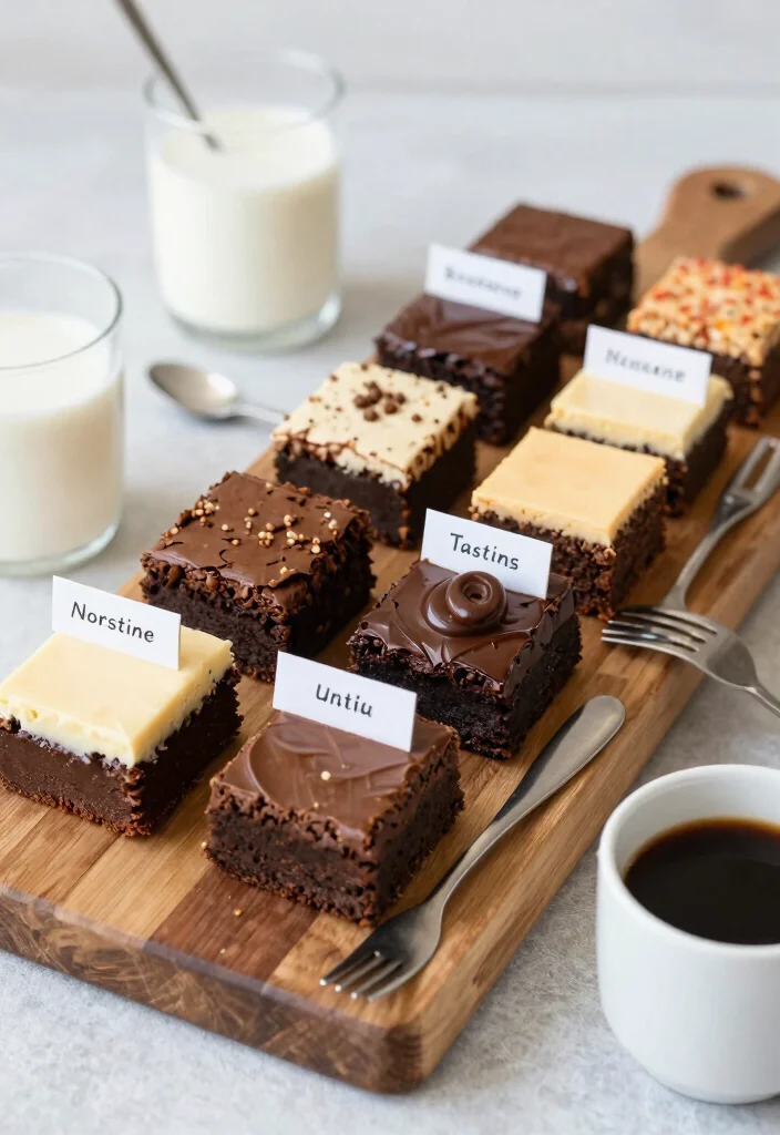 15 Brownie Bar Party Ideas: Dessert Table Inspiration - 12. Brownie Tasting Flight 1