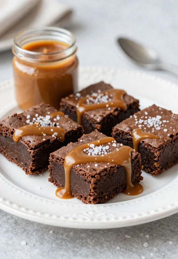 15 Brownie Bar Party Ideas: Dessert Table Inspiration - 2. Salted Caramel Brownies 1