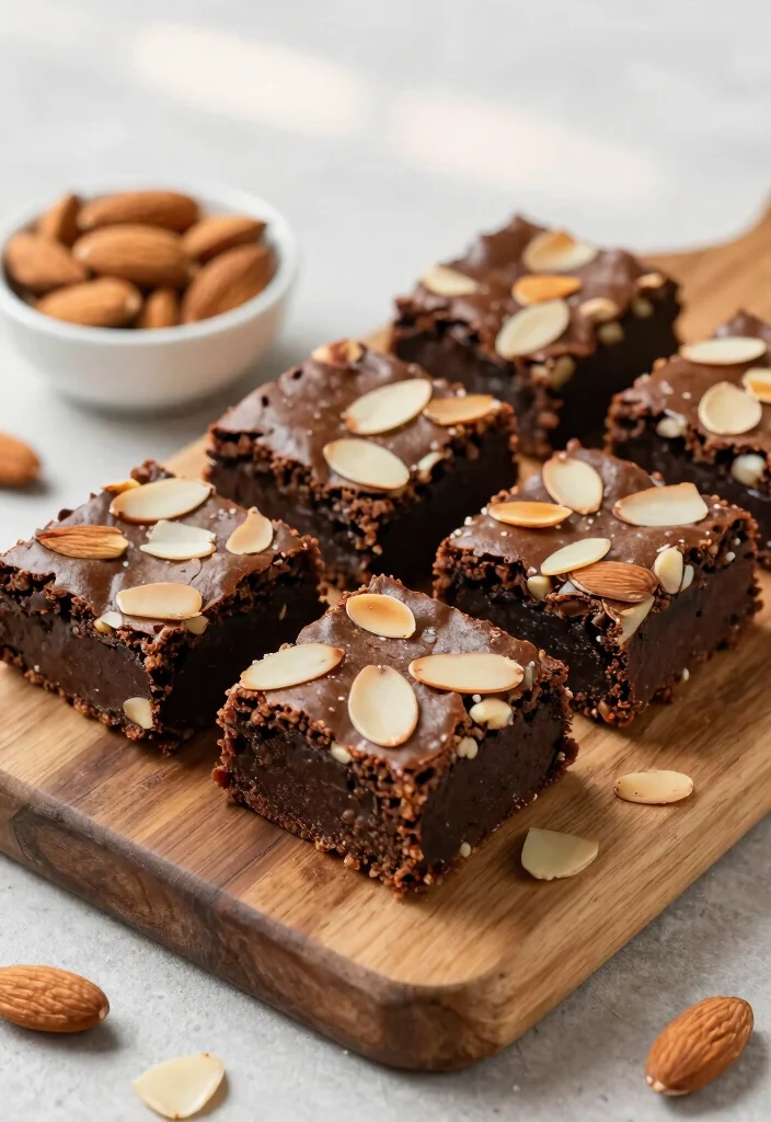 15 Brownie Bar Party Ideas: Dessert Table Inspiration - 3. Nutty Brownies with Almonds 1