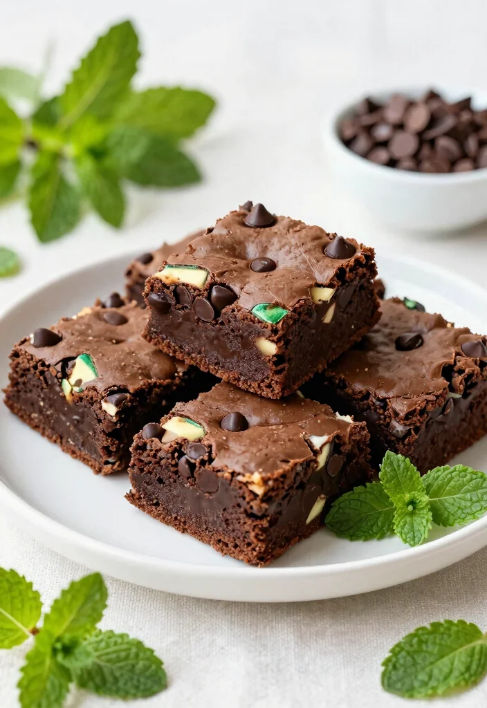 15 Brownie Bar Party Ideas: Dessert Table Inspiration - 4. Mint Chocolate Chip Brownies 1