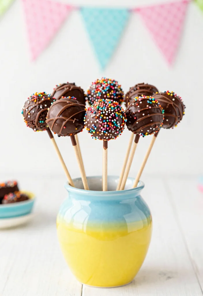 15 Brownie Bar Party Ideas: Dessert Table Inspiration - 8. Brownie Pops 1