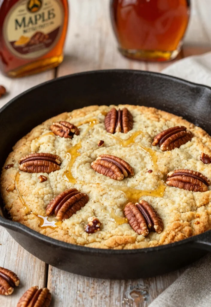 15 Cast Iron Cookie Recipe Ideas: Skillet Soft Bakery Style - 12. Maple Pecan Skillet Cookie 1