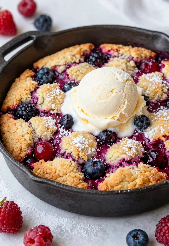 15 Cast Iron Cookie Recipe Ideas: Skillet Soft Bakery Style - 15. Berry Cobbler Skillet Cookie 1