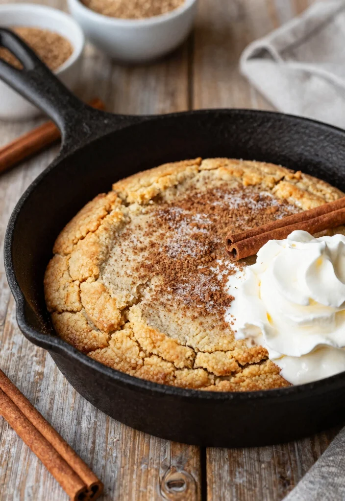 15 Cast Iron Cookie Recipe Ideas: Skillet Soft Bakery Style - 2. Brown Butter Snickerdoodle Skillet Cookie 1