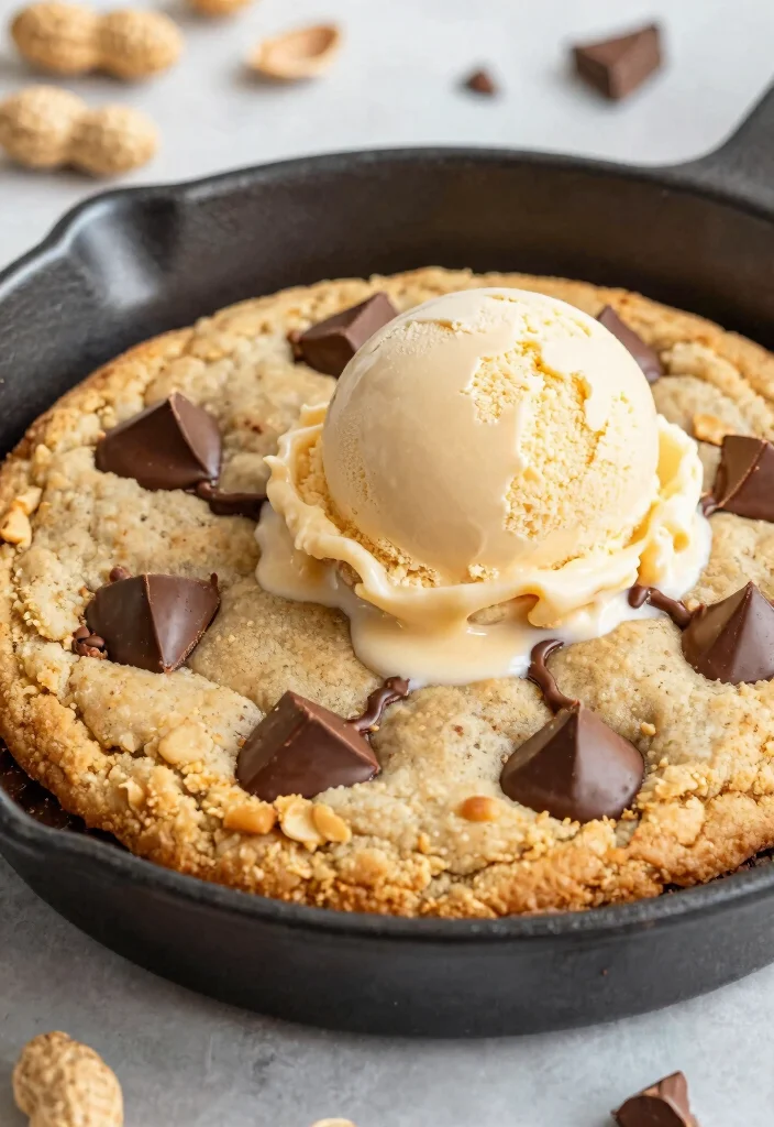 15 Cast Iron Cookie Recipe Ideas: Skillet Soft Bakery Style - 3. Peanut Butter Cup Skillet Cookie 1