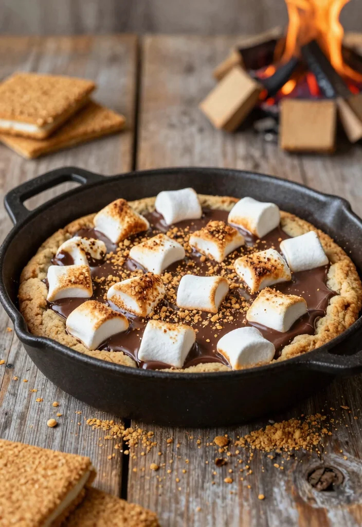 15 Cast Iron Cookie Recipe Ideas: Skillet Soft Bakery Style - 5. S'mores Skillet Cookie 1