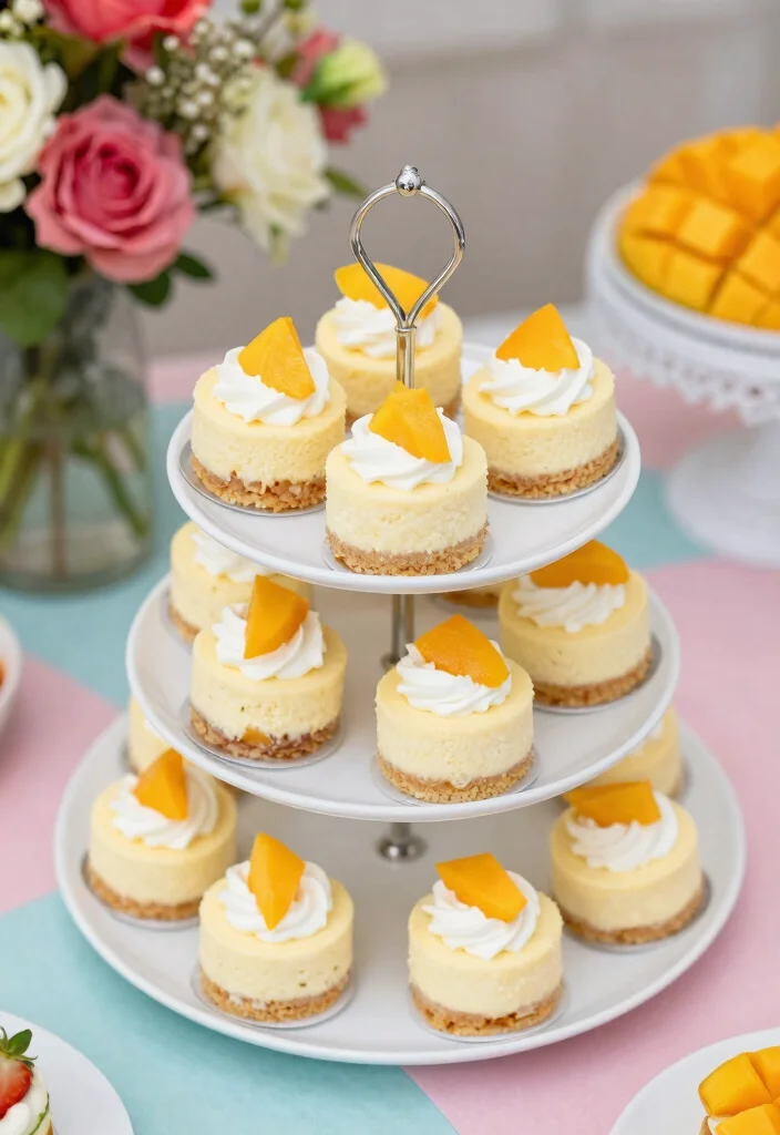 15 Cheesecake de Mango Ideas: Tropical Creamy Dessert - 12. Mini Mango Cheesecakes 1