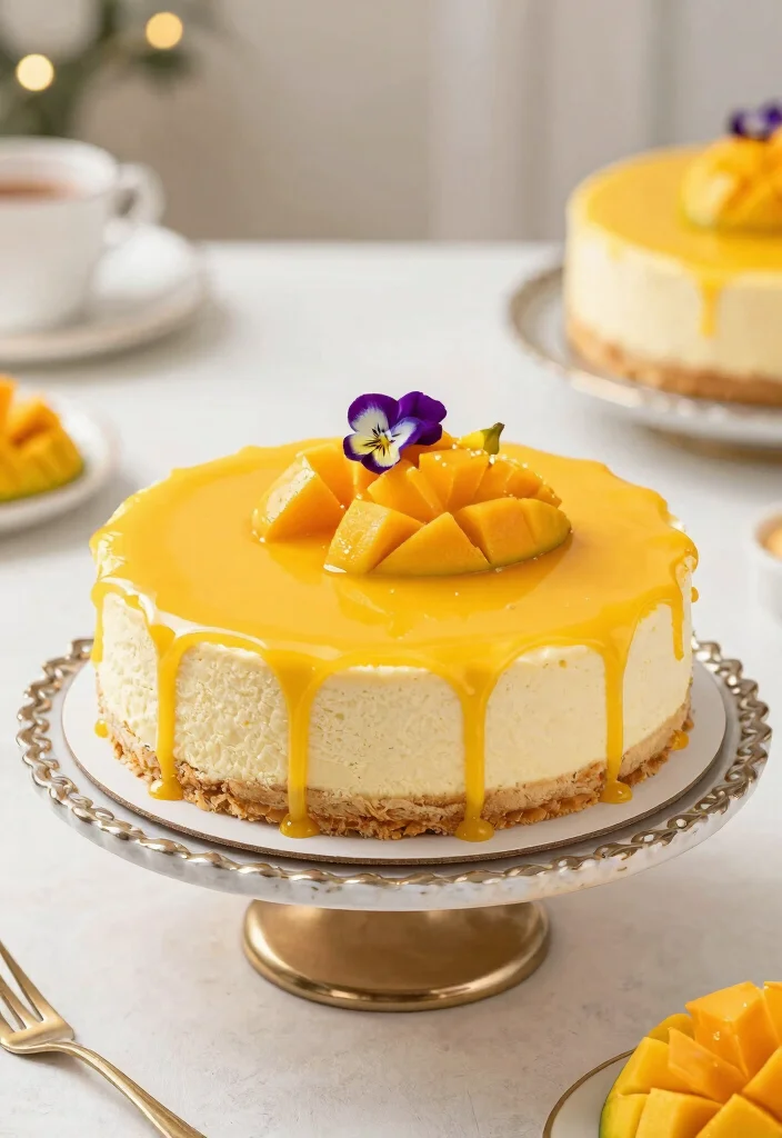 15 Cheesecake de Mango Ideas: Tropical Creamy Dessert - 13. Mango Cheesecake Layer Cake 1