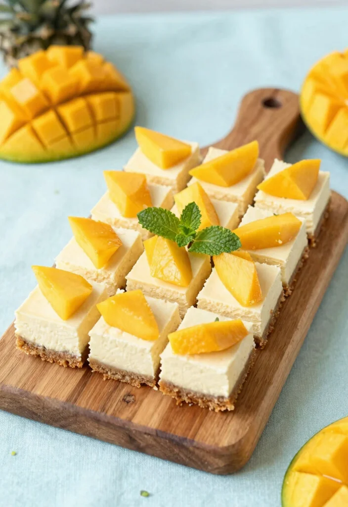 15 Cheesecake de Mango Ideas: Tropical Creamy Dessert - 15. Mango Cheesecake Bars 1