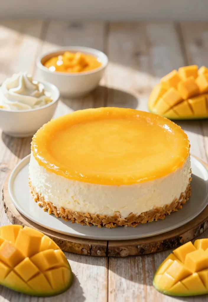 15 Cheesecake de Mango Ideas: Tropical Creamy Dessert - 2. No-Bake Mango Cheesecake 1