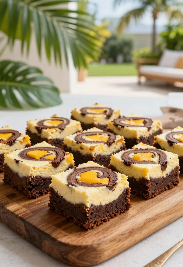 15 Cheesecake de Mango Ideas: Tropical Creamy Dessert - 6. Mango Cheesecake Swirl Brownies 1