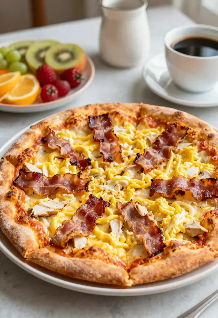 15 Chicken Bacon Ranch Pizza Ideas: Savory Crowd Favorites - 10. Breakfast Chicken Bacon Ranch Pizza 1