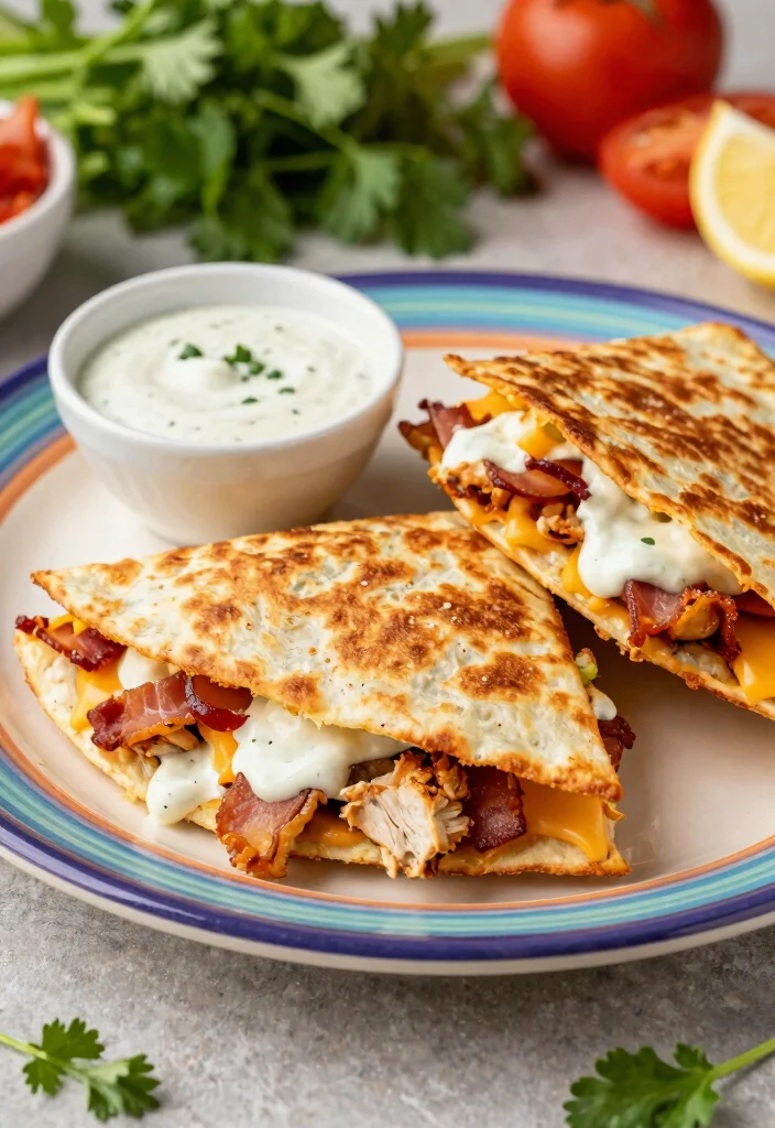 15 Chicken Bacon Ranch Pizza Ideas: Savory Crowd Favorites - 15. Chicken Bacon Ranch Pizza Quesadilla 1
