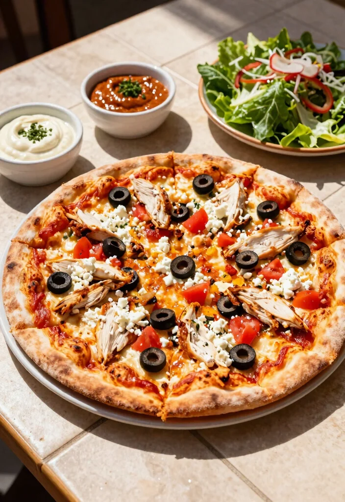 15 Chicken Bacon Ranch Pizza Ideas: Savory Crowd Favorites - 4. Greek Chicken Bacon Ranch Pizza 1