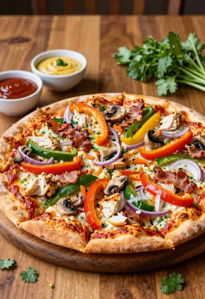 15 Chicken Bacon Ranch Pizza Ideas: Savory Crowd Favorites - 7. Veggie Chicken Bacon Ranch Pizza 1