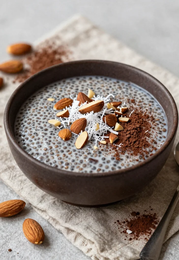 15 Coconut Milk Chia Pudding Ideas Dairy Free Creamy Bowls - 8. Almond Joy Chia Pudding 1