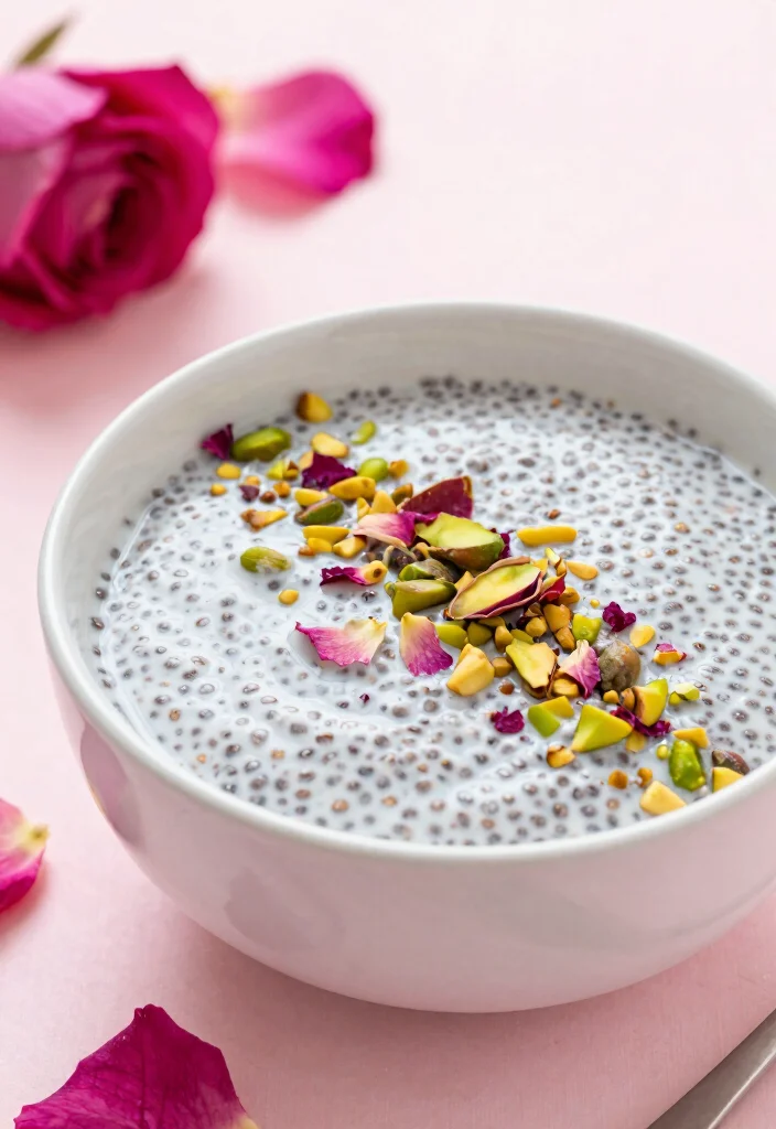 15 Coconut Milk Chia Pudding Ideas Dairy Free Creamy Bowls - 9. Pistachio Rose Coconut Chia Pudding 1