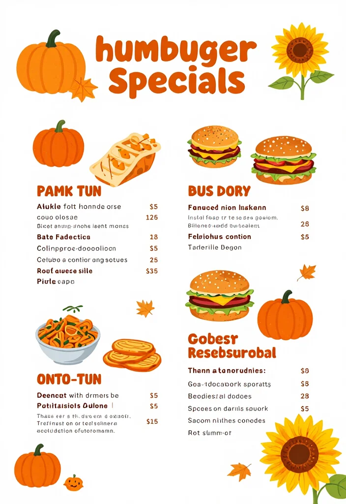 15 Hamburger Menu Design Ideas Retro Diner Style - 12. Seasonal Specials 1