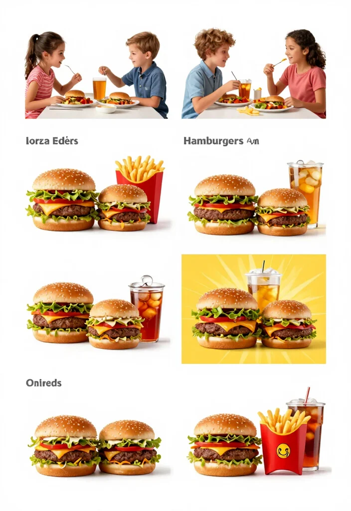 15 Hamburger Menu Design Ideas Retro Diner Style - 13. Family Meal Options 1