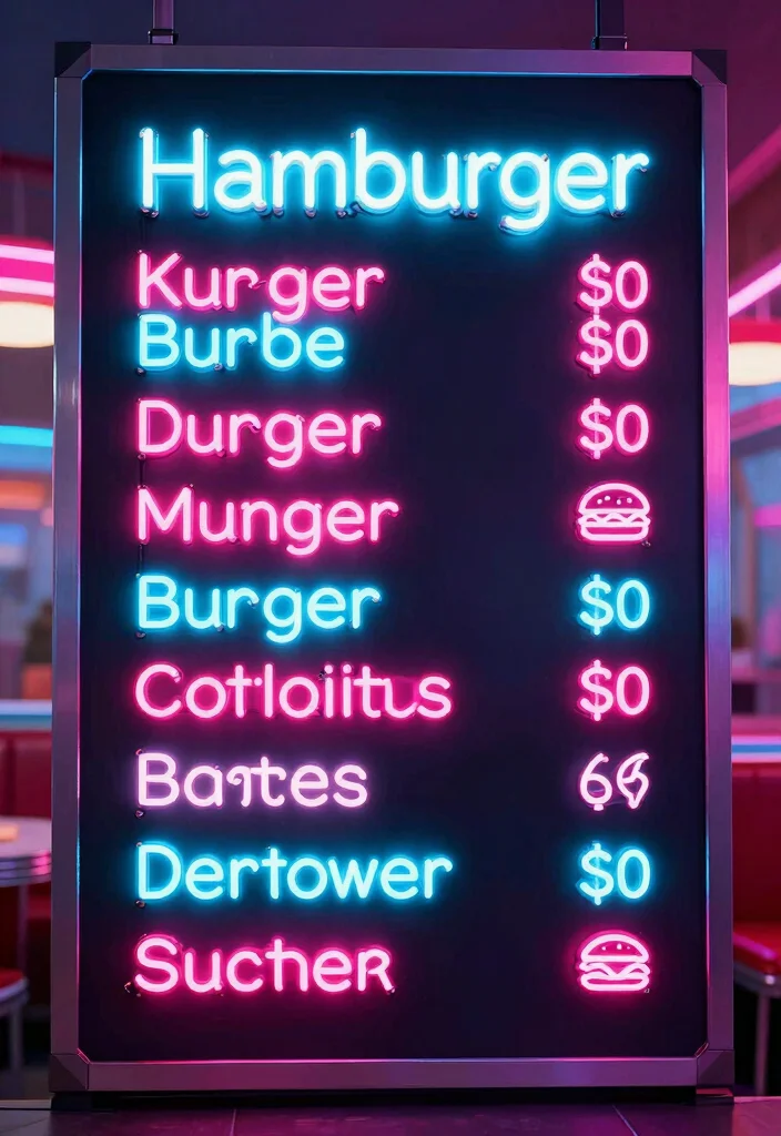 15 Hamburger Menu Design Ideas Retro Diner Style - 2. Neon Glow Effect 1