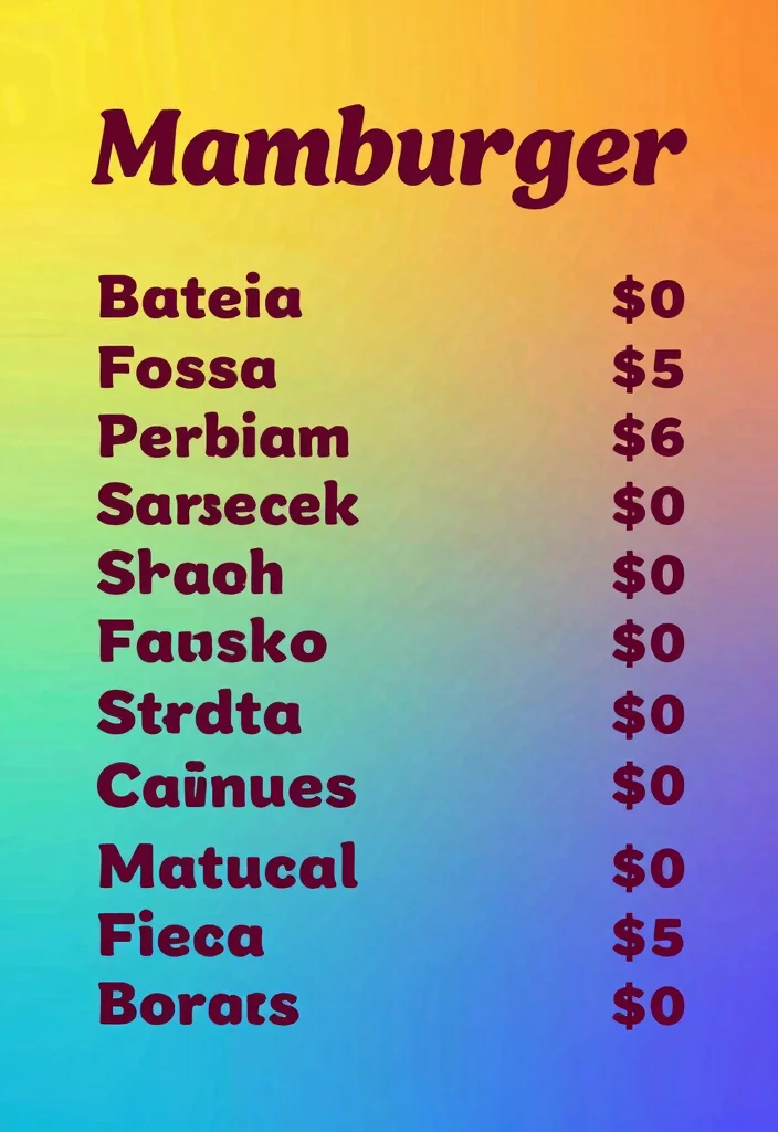 15 Hamburger Menu Design Ideas Retro Diner Style - 8. Colorful Backgrounds 1