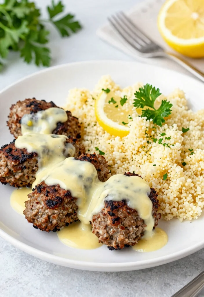 15 Hamburger Patties and Gravy Ideas: Classic Comfort Food - 12. Greek Meatball Patties with Lemon Gravy 1