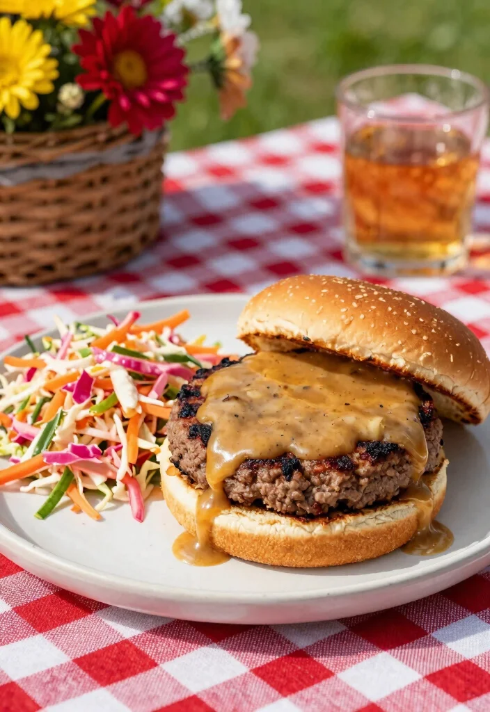 15 Hamburger Patties and Gravy Ideas: Classic Comfort Food - 2. BBQ Hamburger Patties with Tangy Gravy 1