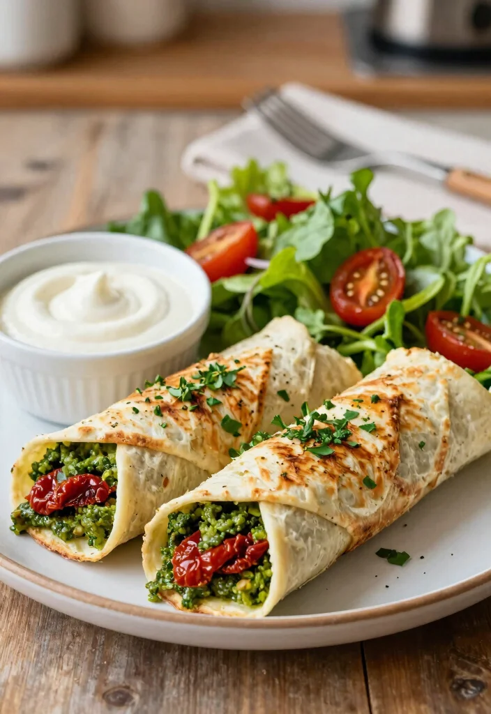 15 Little Spoon Farm Sourdough Ideas: Rustic Artisan Bakes - 9. Pesto and Sun-Dried Tomato Sourdough Wraps 1