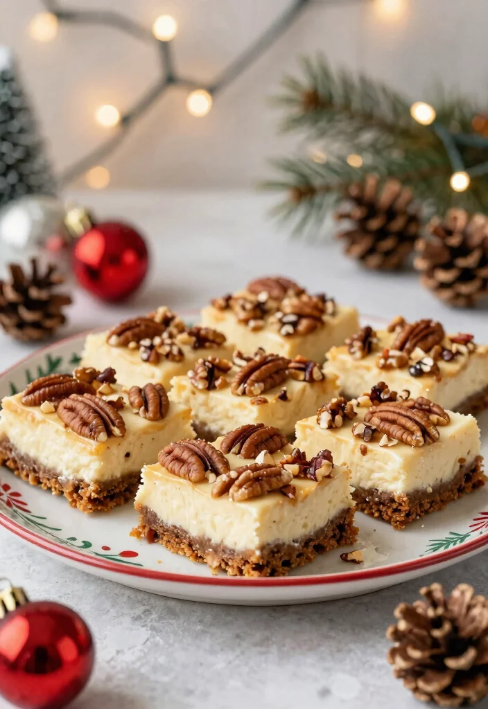 15 Pecan Cheesecake Bars Ideas Crunchy Creamy Layers - 12. Gingerbread Pecan Cheesecake Bars 1