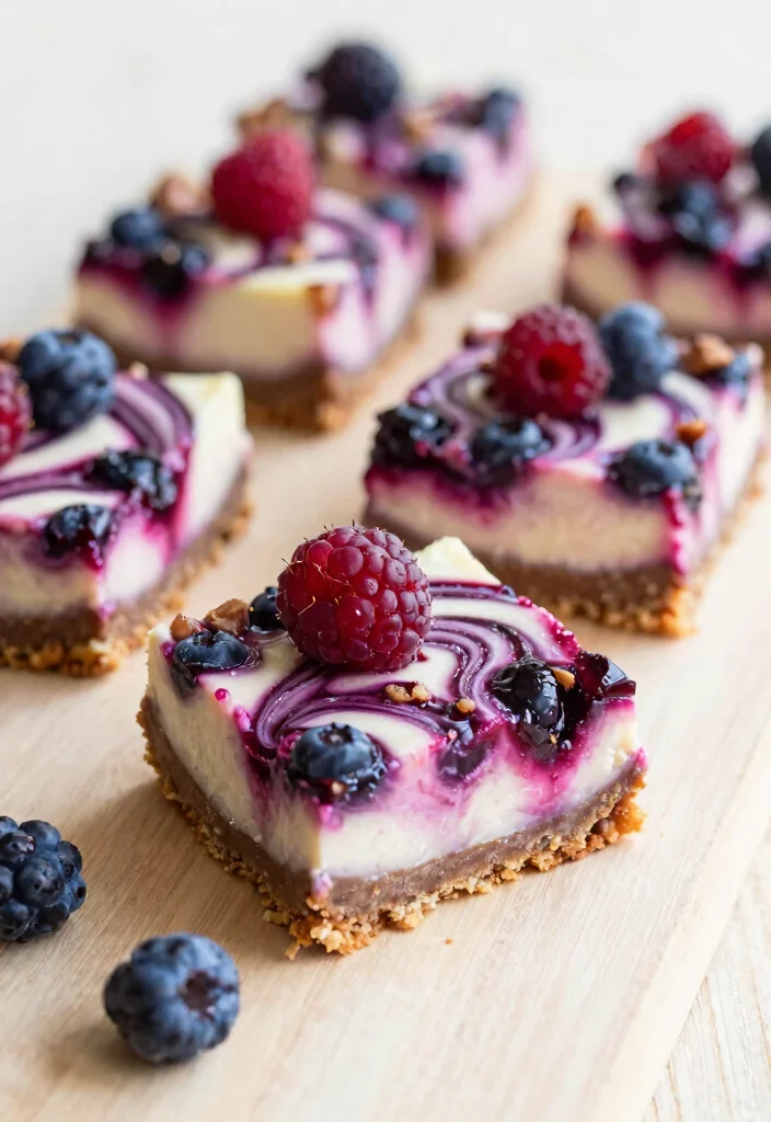 15 Pecan Cheesecake Bars Ideas Crunchy Creamy Layers - 13. Berry Swirl Pecan Cheesecake Bars 1